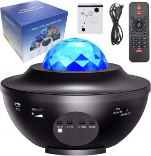 STARS PROJECTOR LED nočná lampa čierna Bluetooth